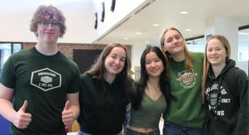 Students wearing green