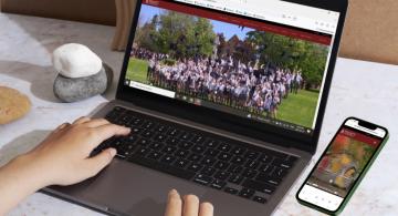 laptop displaying TCS homepage